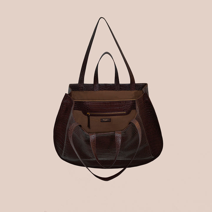 LUNA Tote Bag || Marrouge Embossed Crocodile print
