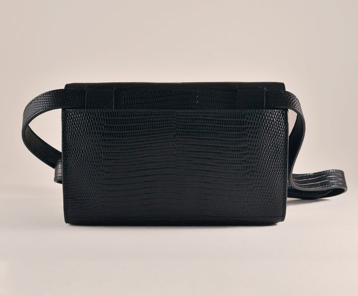 INTASCA || Black Embossed Lizard