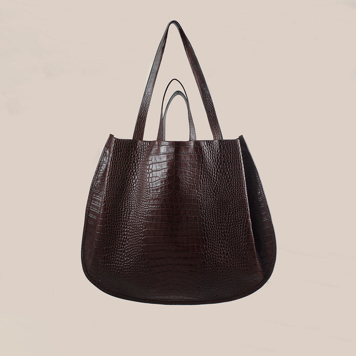 LUNA Tote Bag || Marrouge Embossed Crocodile print