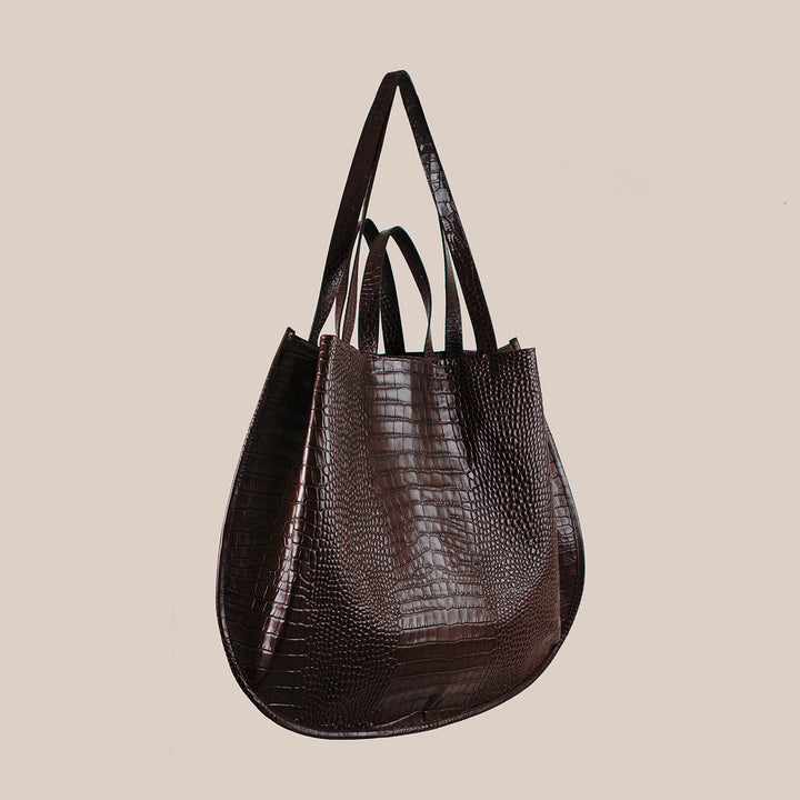 LUNA Tote Bag || Marrouge Embossed Crocodile print